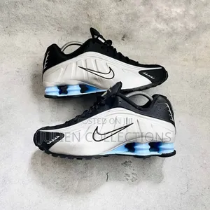 Nike Air Shox Silver Black and Sea Blue