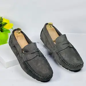 Gray Leather Clarks Loafers Shoe