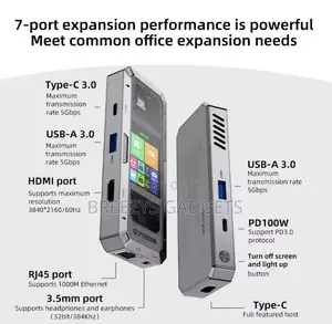 Piva G71 7 in 1 Aluminum Alloy Office Docking Station Smart Screen