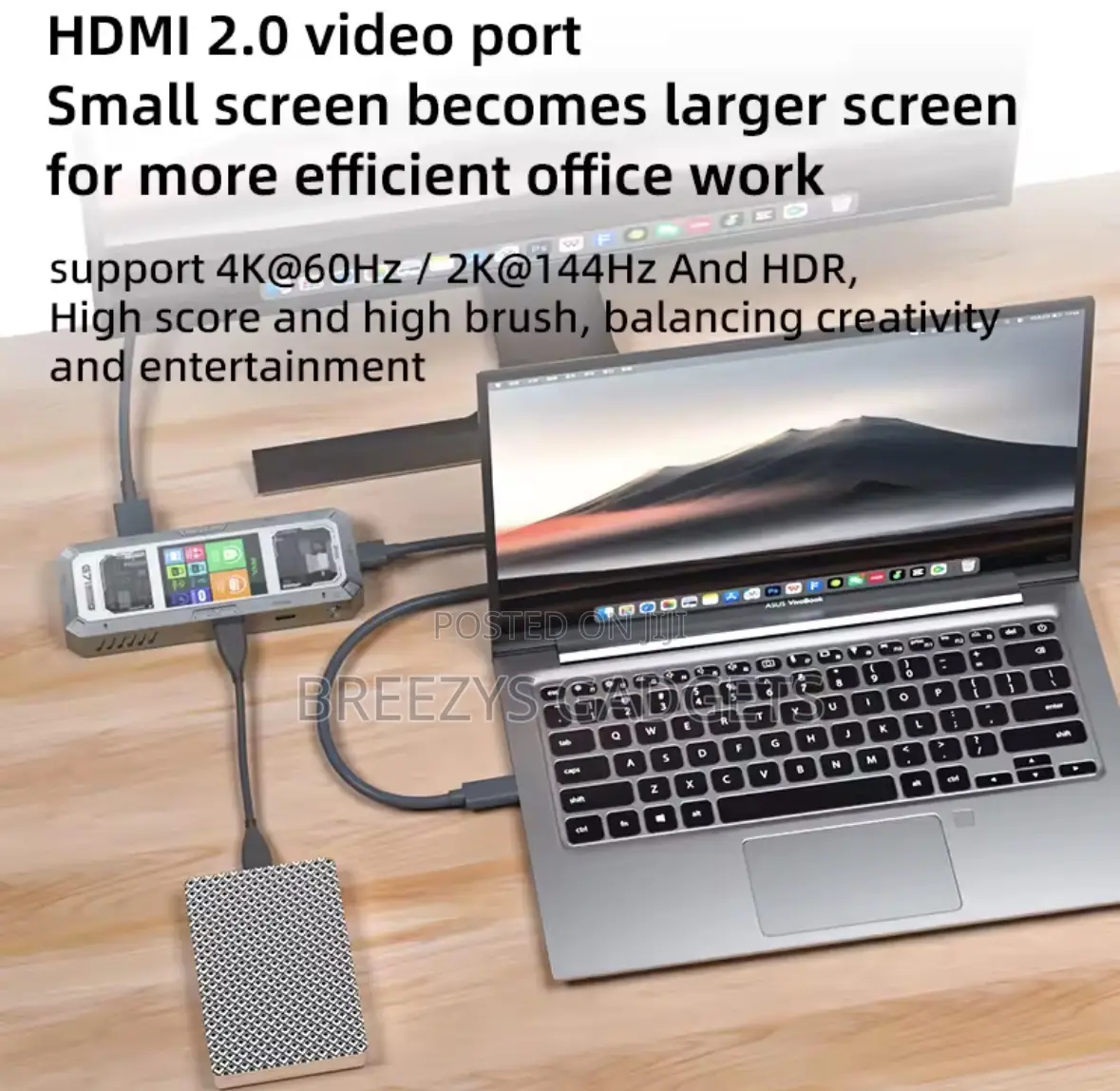Piva G71 7 in 1 Aluminum Alloy Office Docking Station Smart Screen