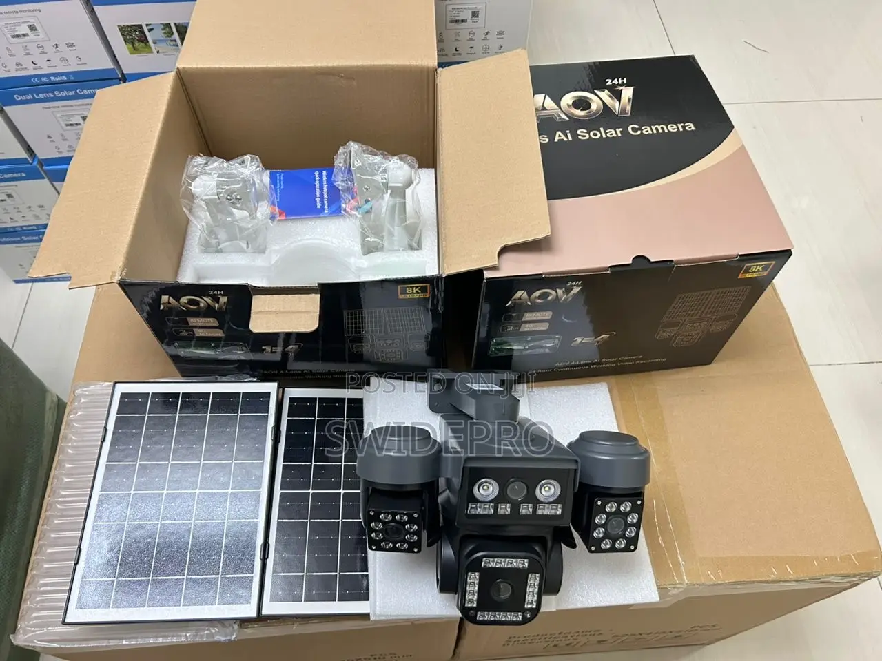 4 Lens Aov 4g Sim Solar Powered CCTV