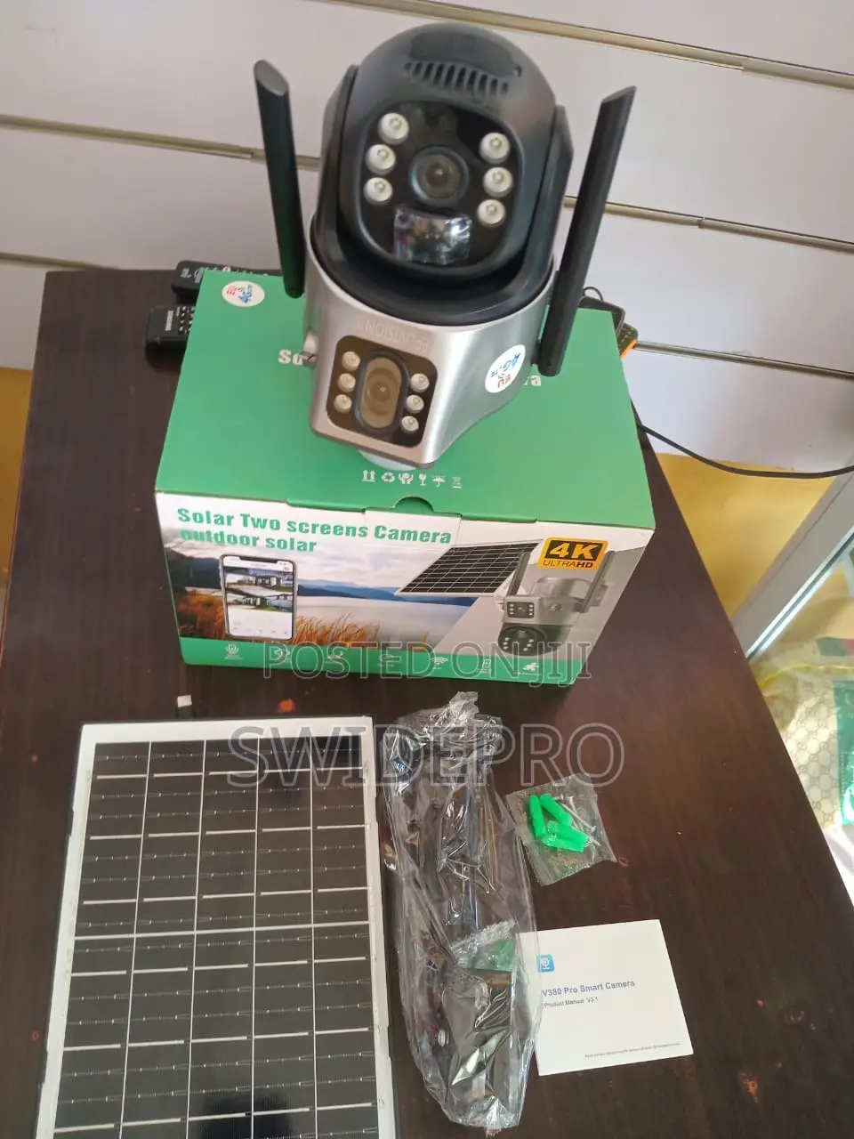 Solar Powered Dual Lens CCTV Camera V380 Pro Wifi/4g Sim