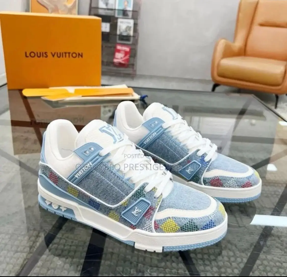Quality Louis Vuitton Blue Sneakers