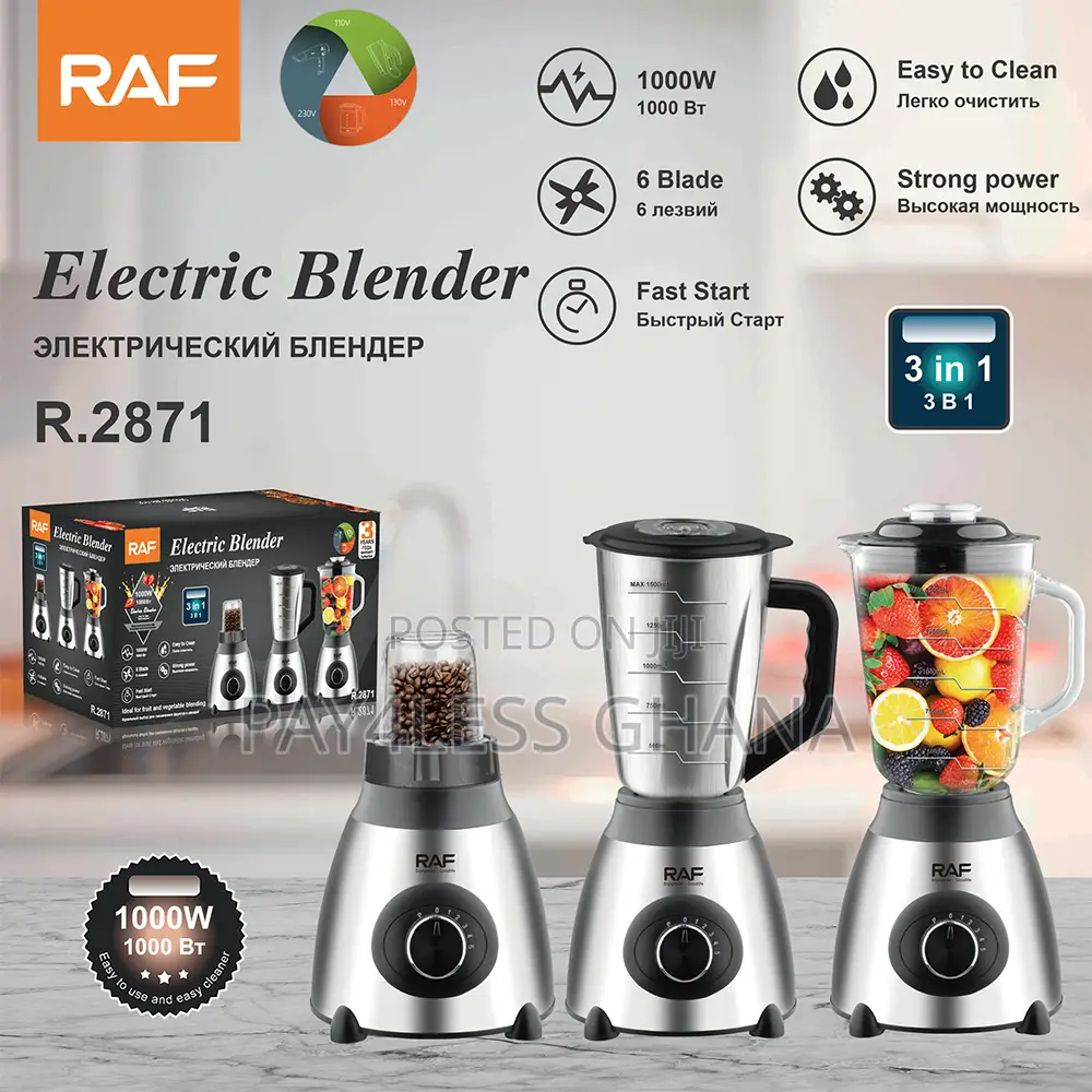 RAF 3-in-1 Blender With 6 Blades