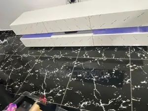 2026 New Model High Gloss Tv Stand in White With Led Lighting