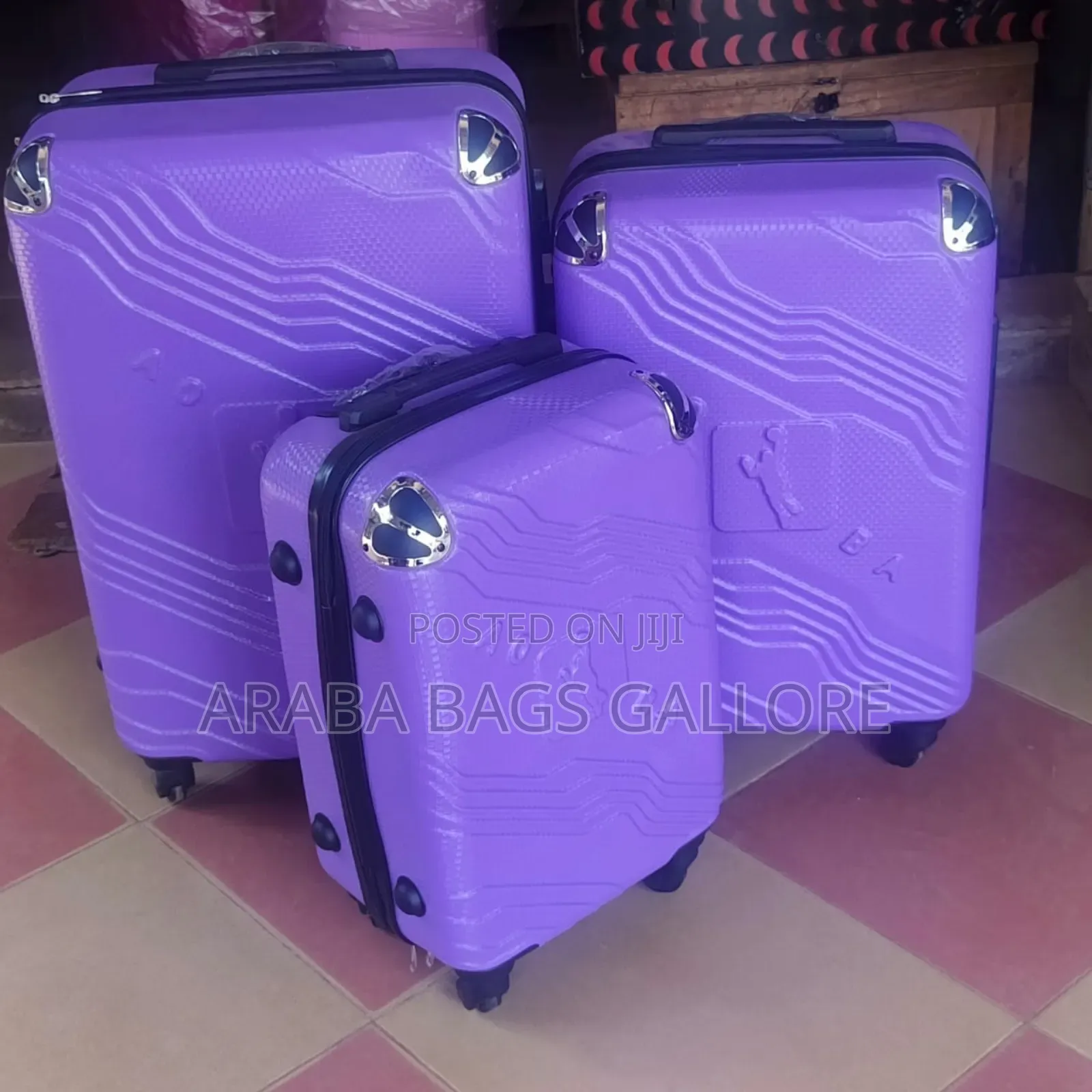 3sets Turkish Anti Crack Unbreakable Travelling Suitcases.