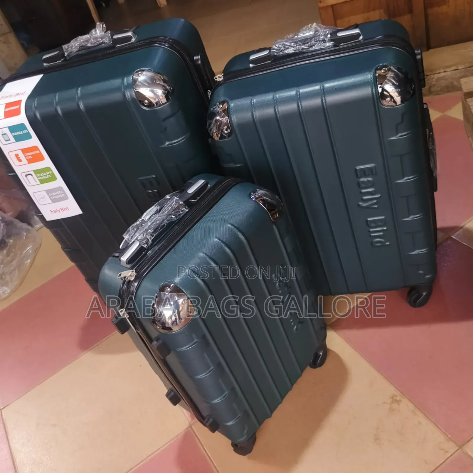 3sets Turkish Anti Crack Unbreakable Travelling Suitcases.