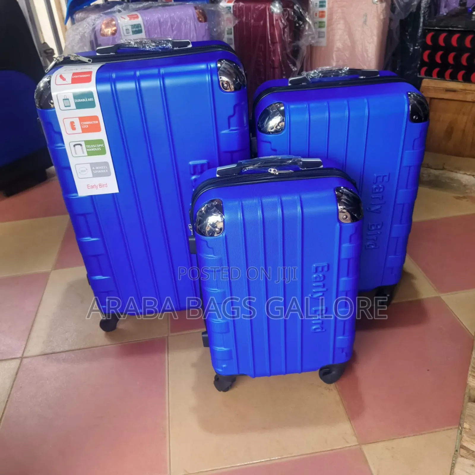 3sets Turkish Anti Crack Unbreakable Travelling Suitcases.