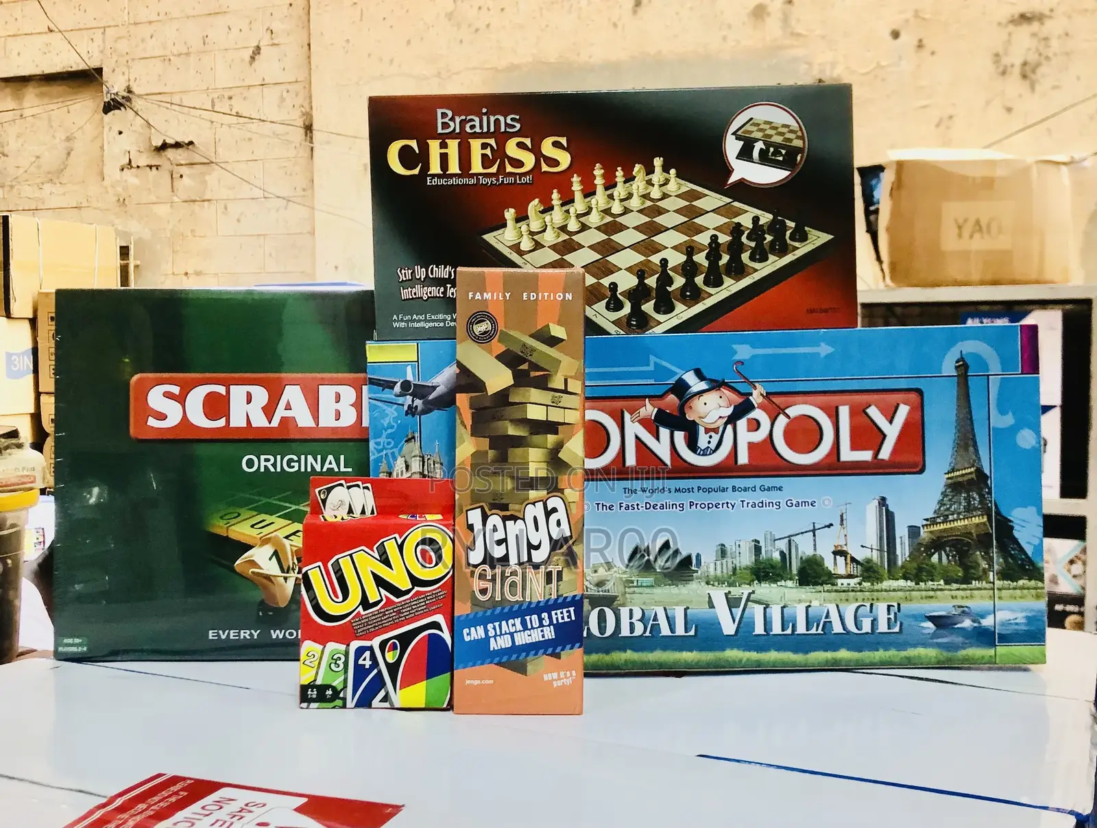 Games(Monopoly,Scrabble,Jenga,Chess,Uno Cards)
