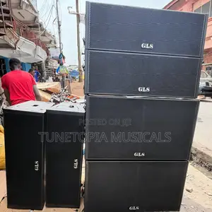 4pieces 12inches Gls Line Array With Double Bass & Amplifier Rack Set