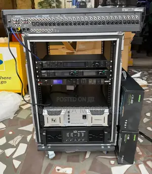 4pieces 12inches Gls Line Array With Double Bass & Amplifier Rack Set