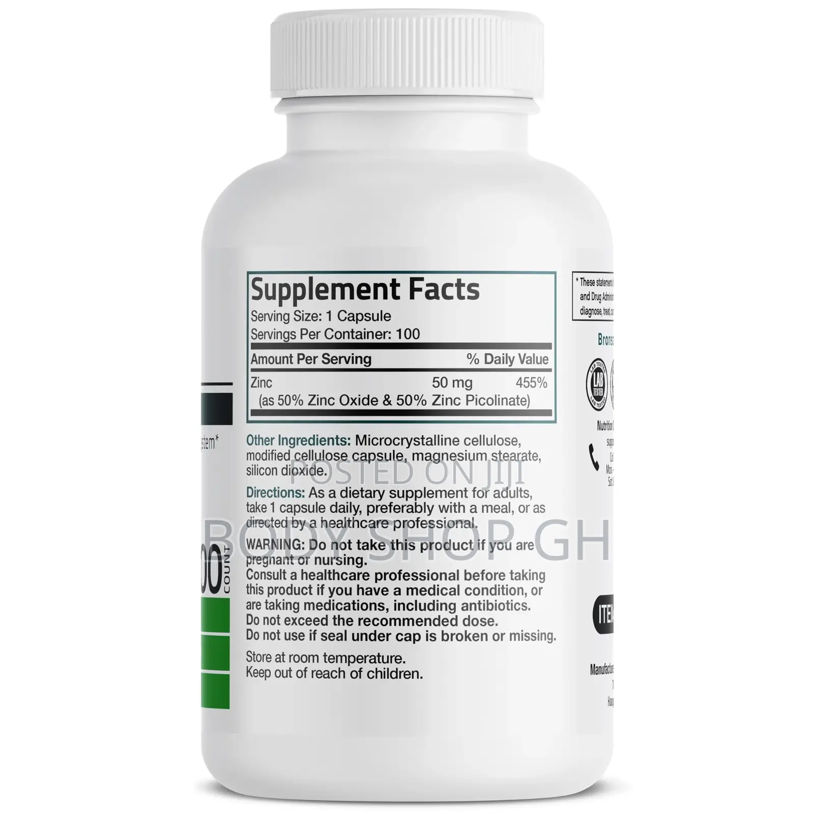 Bronson Zinc 50mg Complex High Potency Immune Support Antioxidant