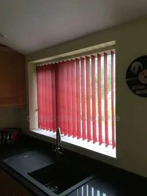 Red Velvet Romance Modern Vertical Window Curtain Blinds 