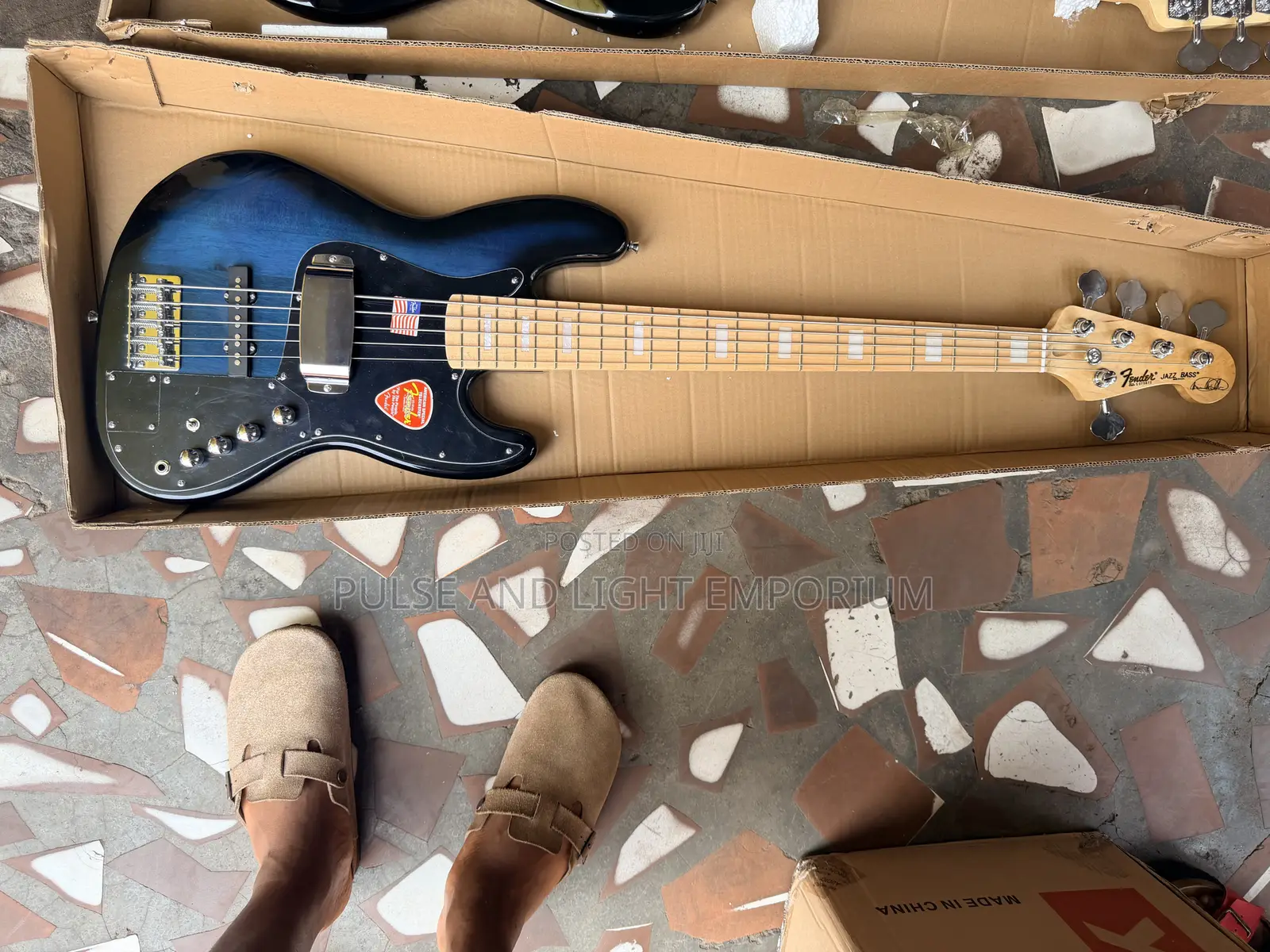 A 5-String Fender Jazz Bass Electric Guitar