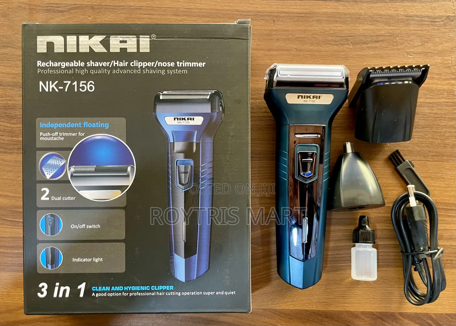 Nikai Nk-7156 3-in-1 Rechargeable Shaver