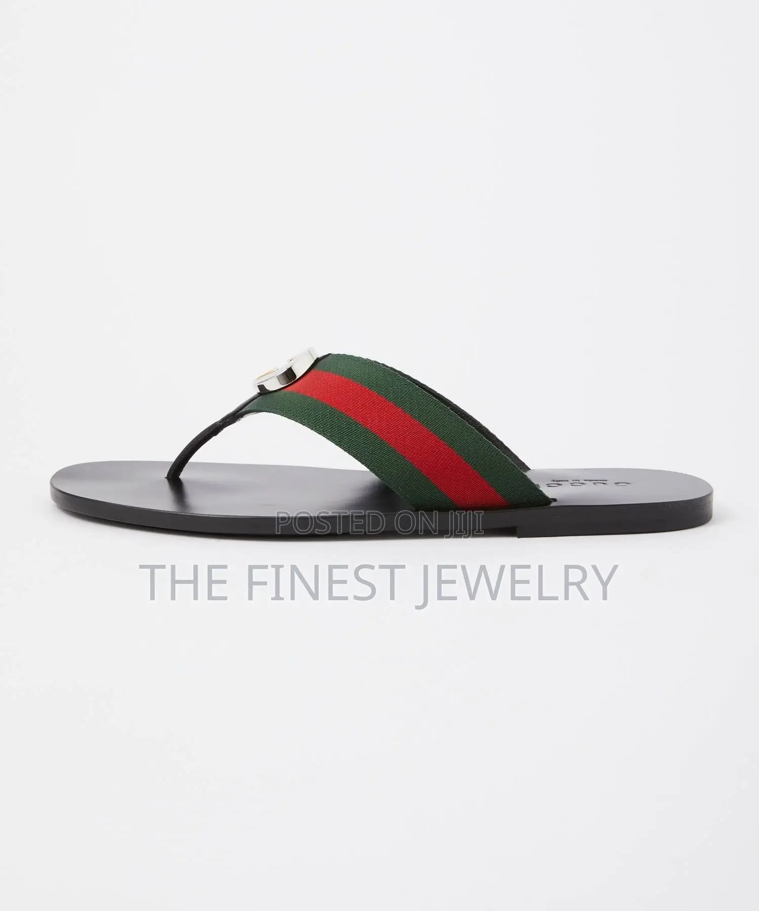 Gucci Men's Thong Sandals Featuring the Iconic Green and Red