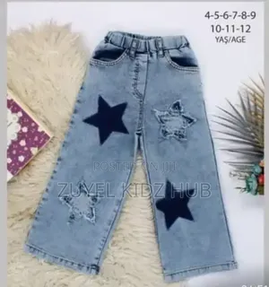 Girls Wide Leg Denim Pants