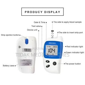 Glucometer + 50strips + 50lancets (Sinocare Safe Accu 2)