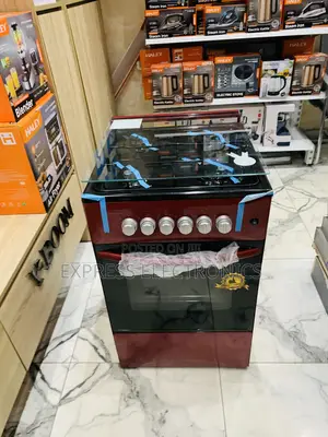 Red Gas Cooker Oven Freestanding Stove 4burger Volcano 50-50