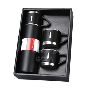 Double-Wall Thermal Mug Water Bottle Gift Set 2 Extra Cups