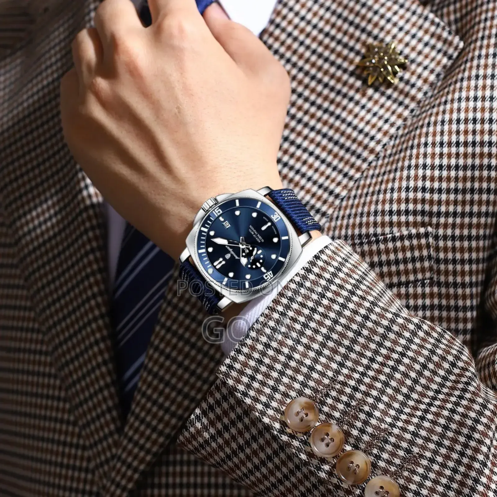 Luxury Leather Waterproof Luminous Quartz Men's Wristwatch