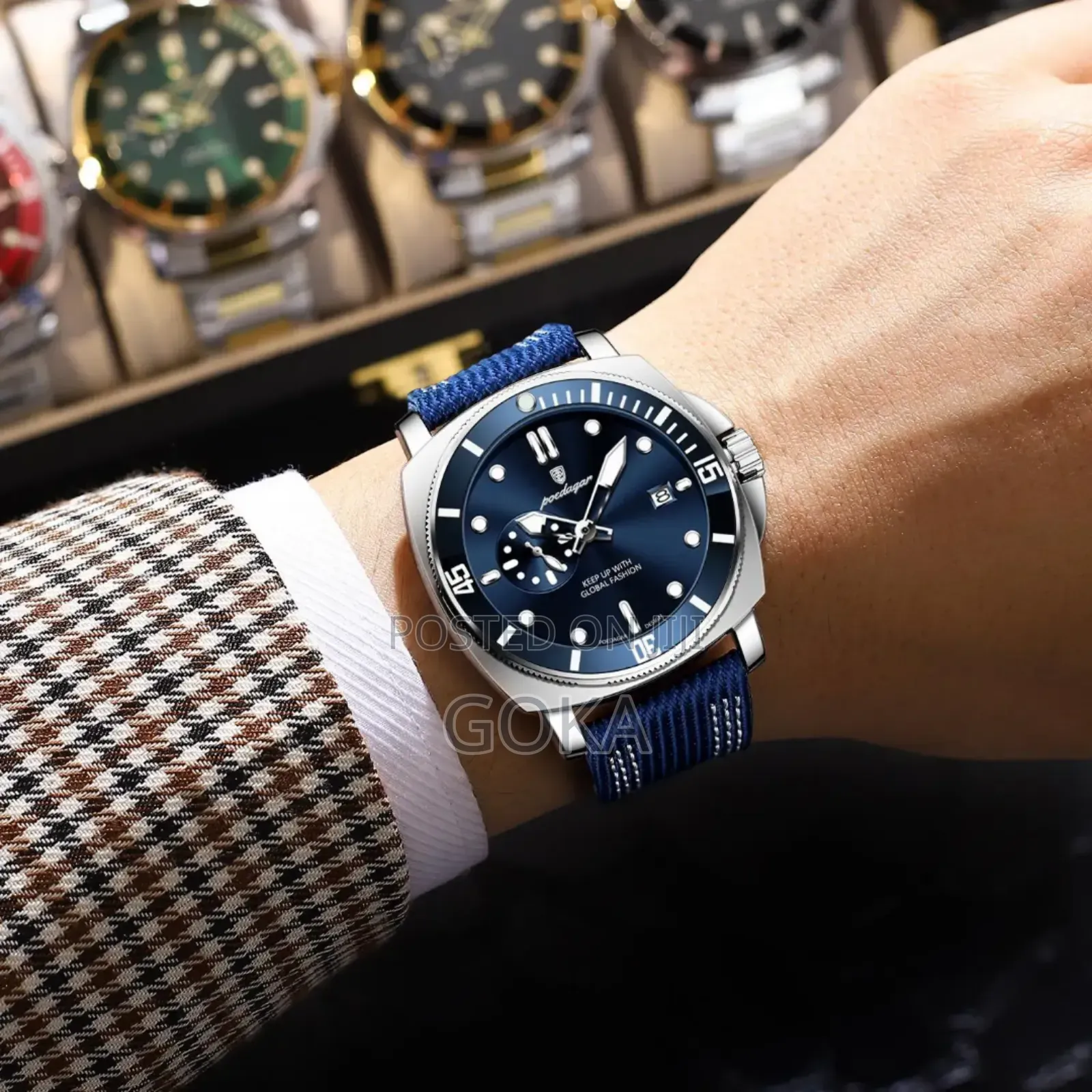 Luxury Leather Waterproof Luminous Quartz Men's Wristwatch