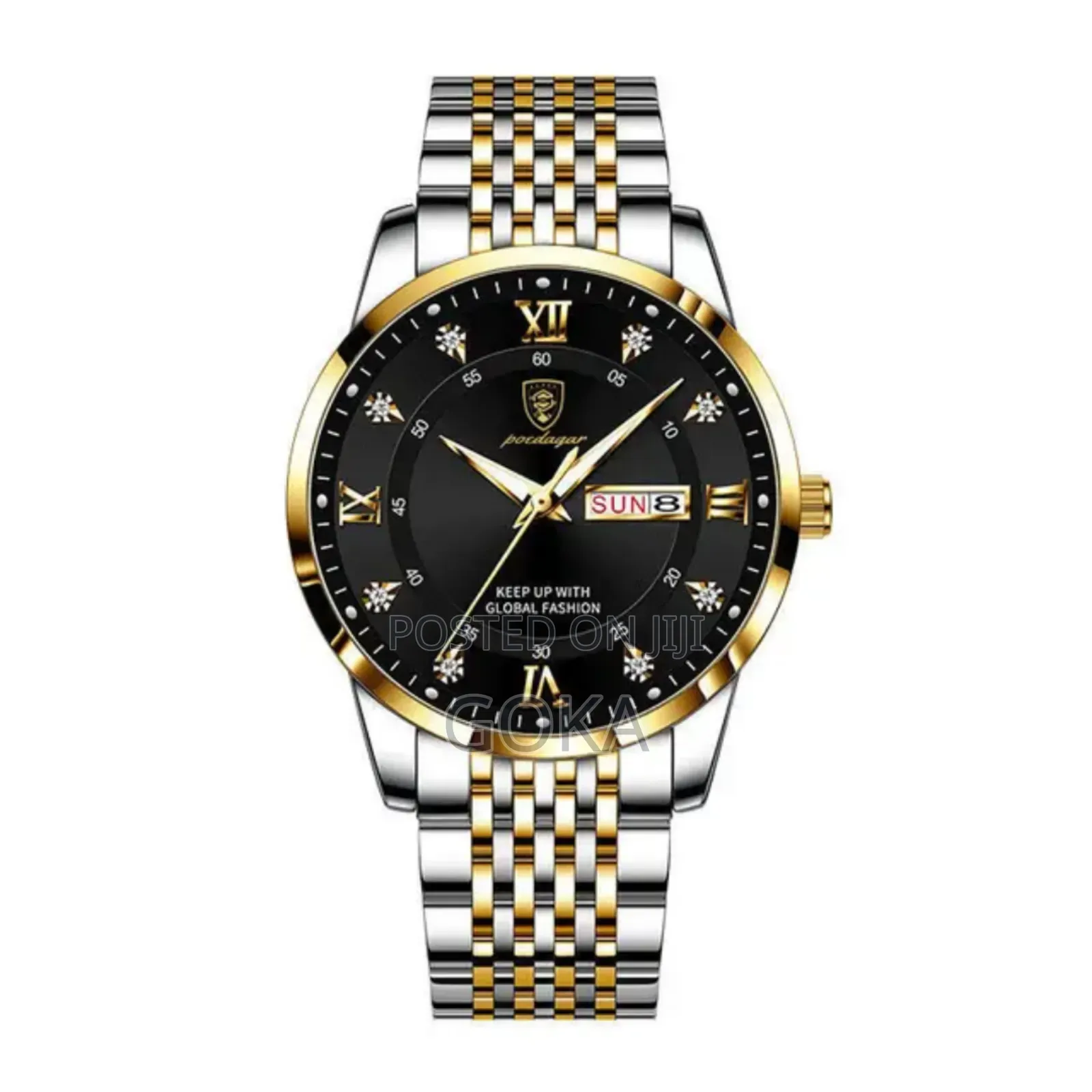 Poedagar Luxury Stain0less Steel Waterproof Luminous Quartz Watch