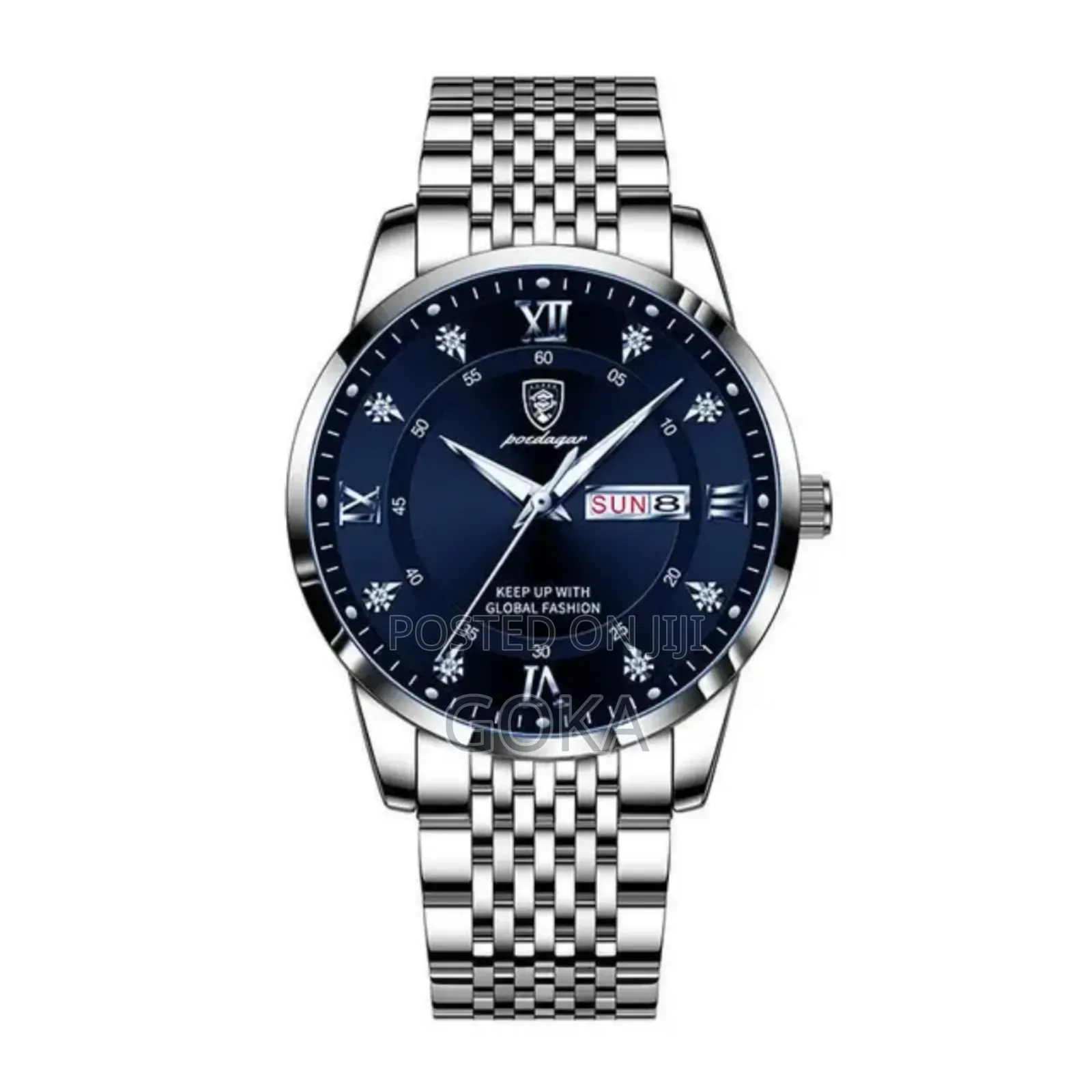 Poedagar Luxury Stain0less Steel Waterproof Luminous Quartz Watch
