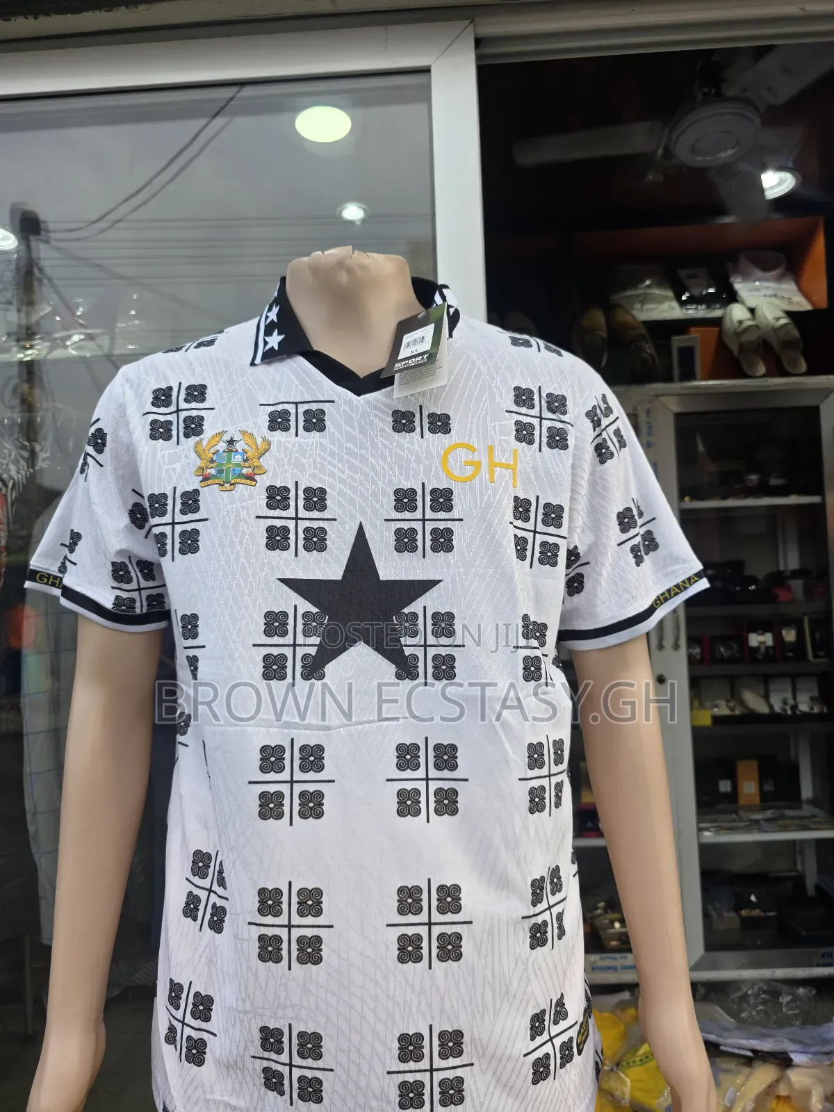 Ghana Adinkra Jersey (Available in Yellow or White)