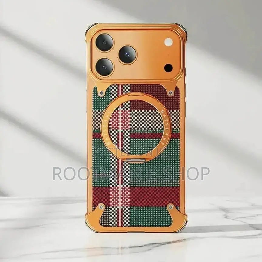Frameless Leather Magnetic Case With Invisible Stand for iPhone 17 Pro