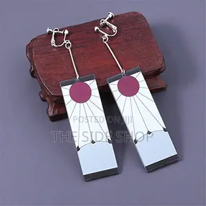Demon Slayer Tanjiro Hanafuda Earrings Anime Cosplay