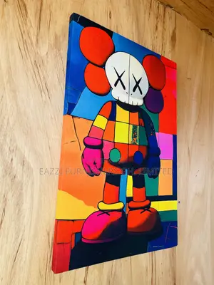 Real Cloth Canvas Multi Colourful Kaws Single Wall Frame Canvas