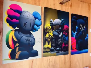 Real Cloth Canvas 3 Piece Sets Kaws Pop Majesty Canvas Frame