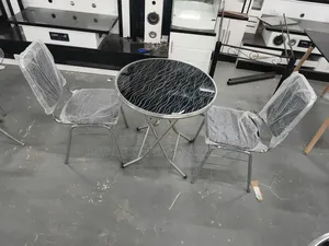 2 Seater Dining Set (Foldable Table, 2 Metal Upholstery Chairs)