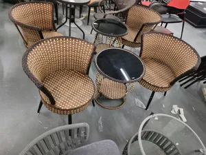 2 Seater Woven Rattan Patio Dining Set Set,(Xxz -52-61. 1+2)