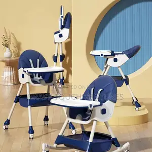 4-in-1 Baby High Dinning Chair With Adjustable Seat Tray Wheels