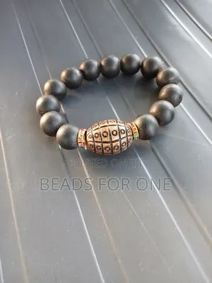 Wooden Piece of Bracelet and Blackstone