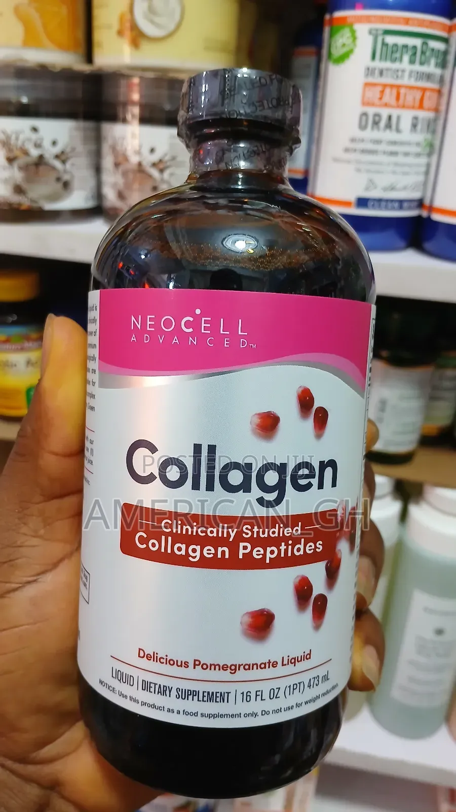 Neocell Collagen Peptides Pomegranate Liquid Supplement, 473ml