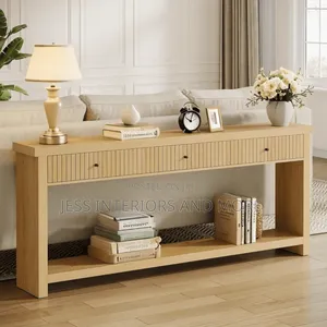 Console Table With Drawers (Brown)