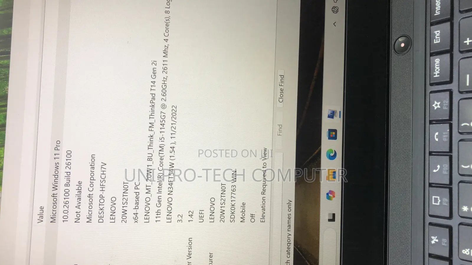 Laptop Lenovo ThinkPad T14 G2 16GB Intel Core i7 SSD 512GB
