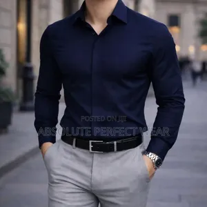 Brand New Correct Blue Black Plain Shirt for Men