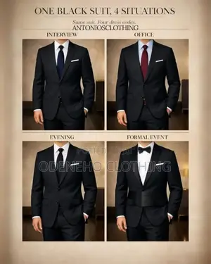 Turkey Two Pieces Black Suit for Men