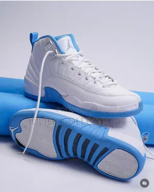 Air Jordan 12 Jump Man Og Sea Blue and White