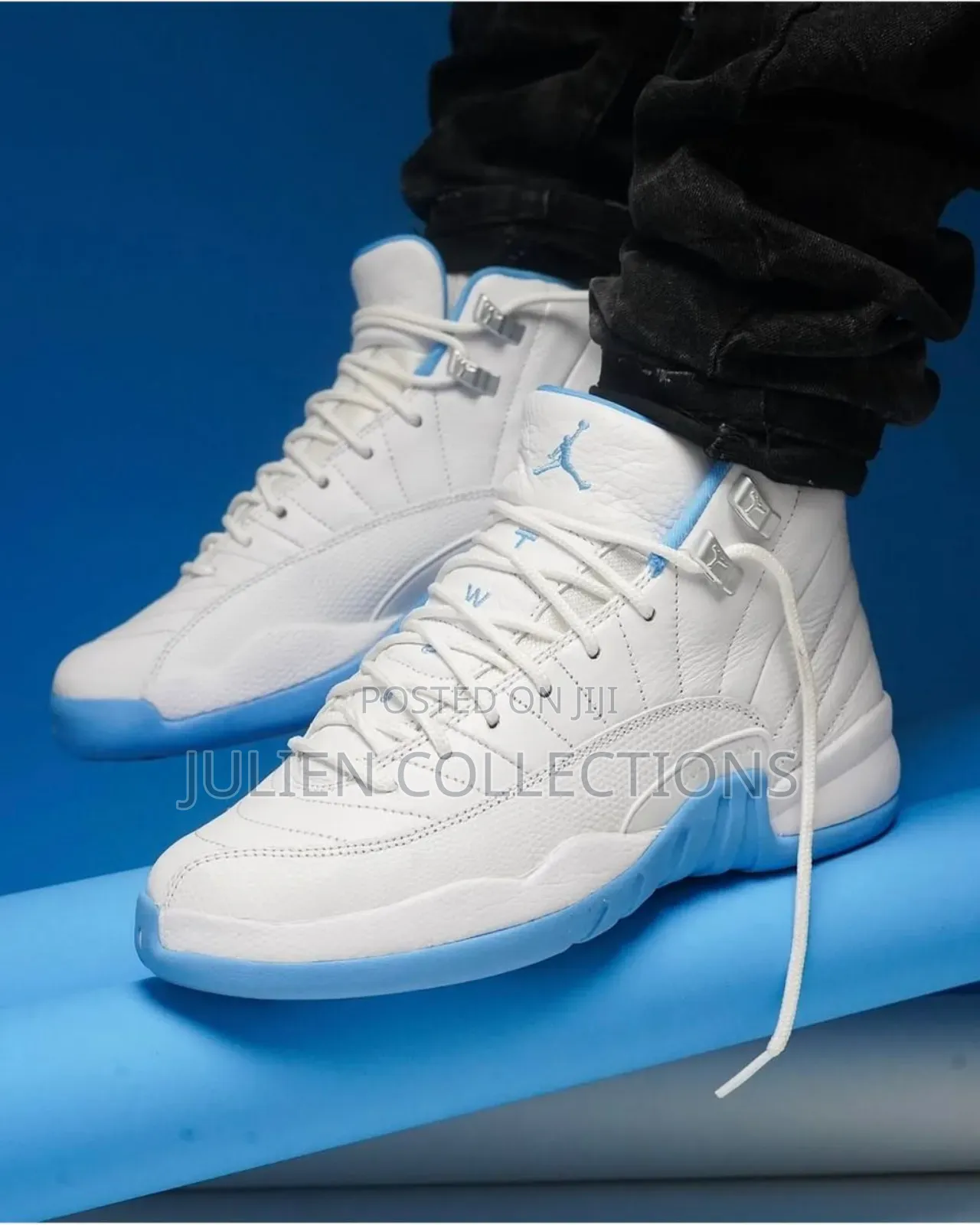 Air Jordan 12 Jump Man Og Sea Blue and White