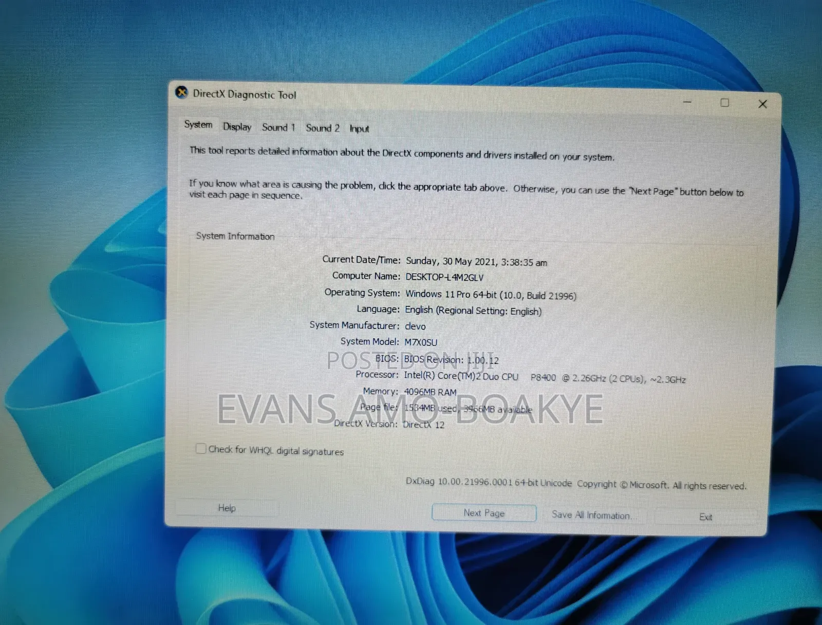 Laptop Clevo W370 4GB Intel Core 2 Duo HDD 1T