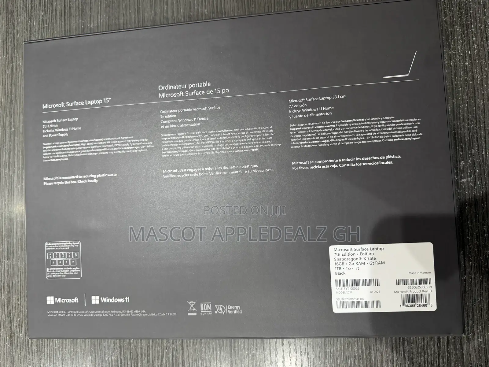 New Microsoft Surface Laptop 7 16GB Qualcomm Snapdragon X Elite SSD 1T