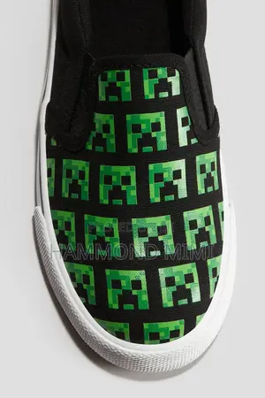 Printed Canvas Slip-on Trainers