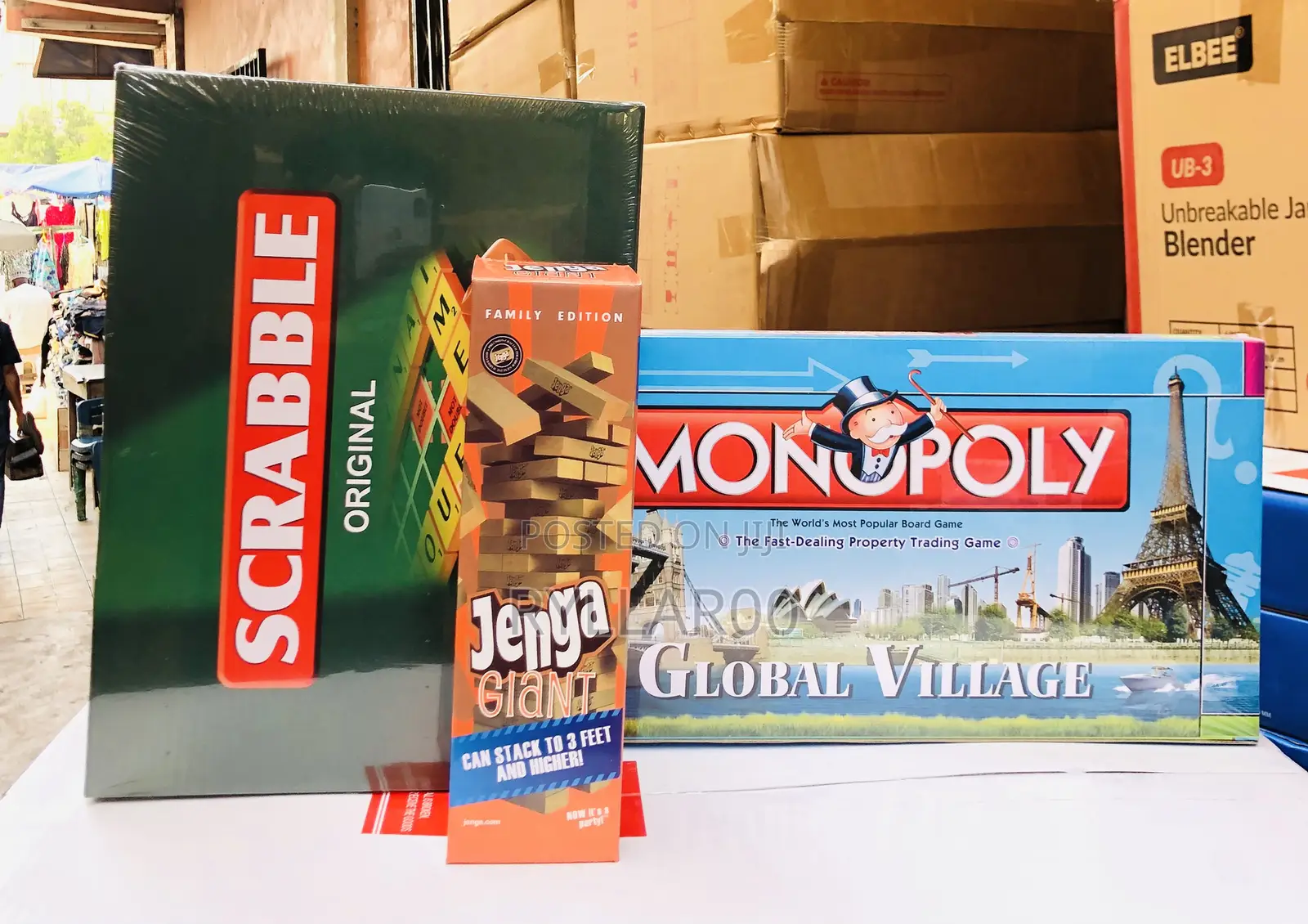 Jenga,Monopoly and Scrabble Game