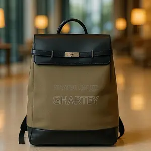 Two Tone Genuine Quality Canvas Leather Bagpack