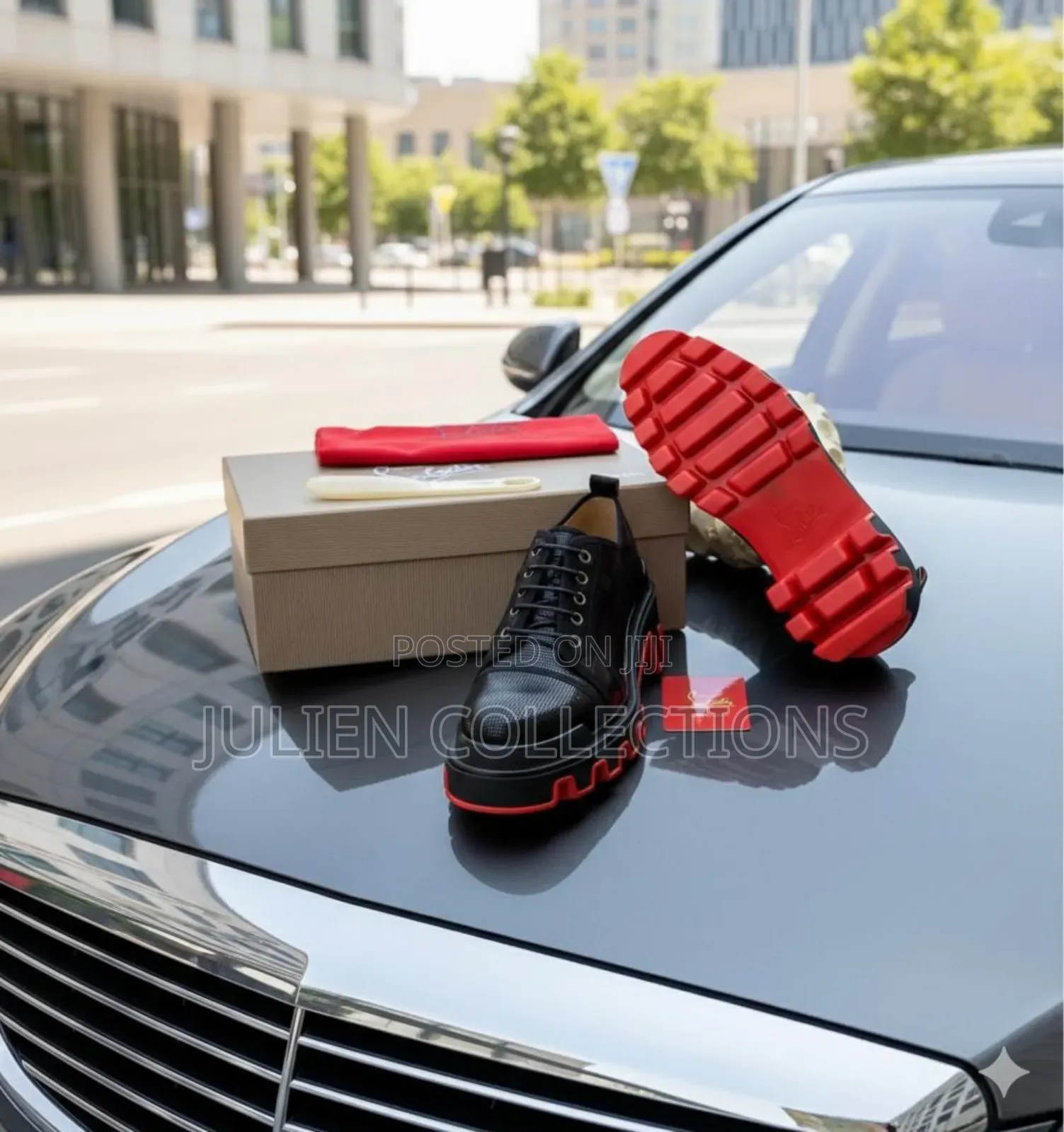 Christian Louboutin Panamic Leather Og Black and Red